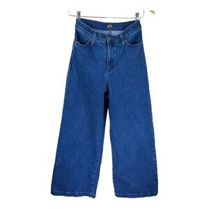 Iris Denim Edge of Seventeen High Rise Dark Blue Wide Flare Jeans